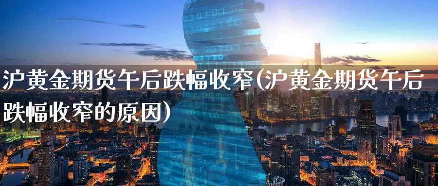 沪黄金期货午后跌幅收窄(沪黄金期货午后跌幅收窄的原因)_https://www.nccrq.com_期货百科_第1张