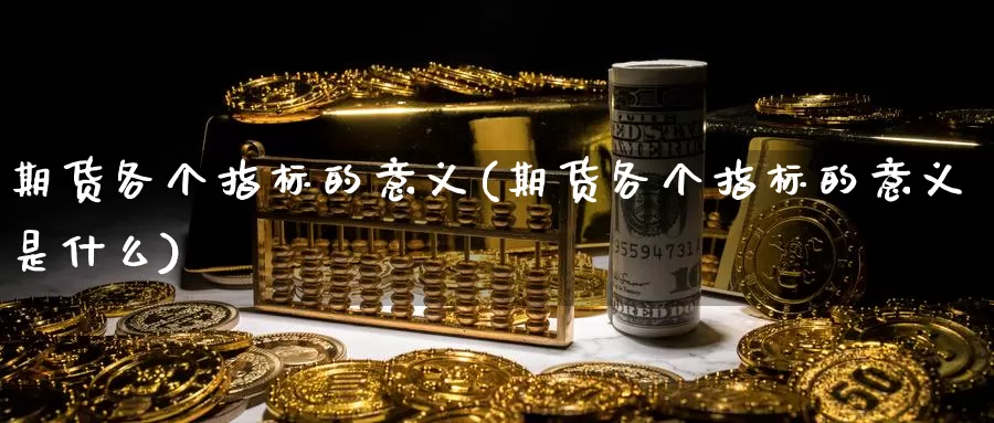 期货各个指标的意义(期货各个指标的意义是什么)_https://www.nccrq.com_纳指期货_第1张